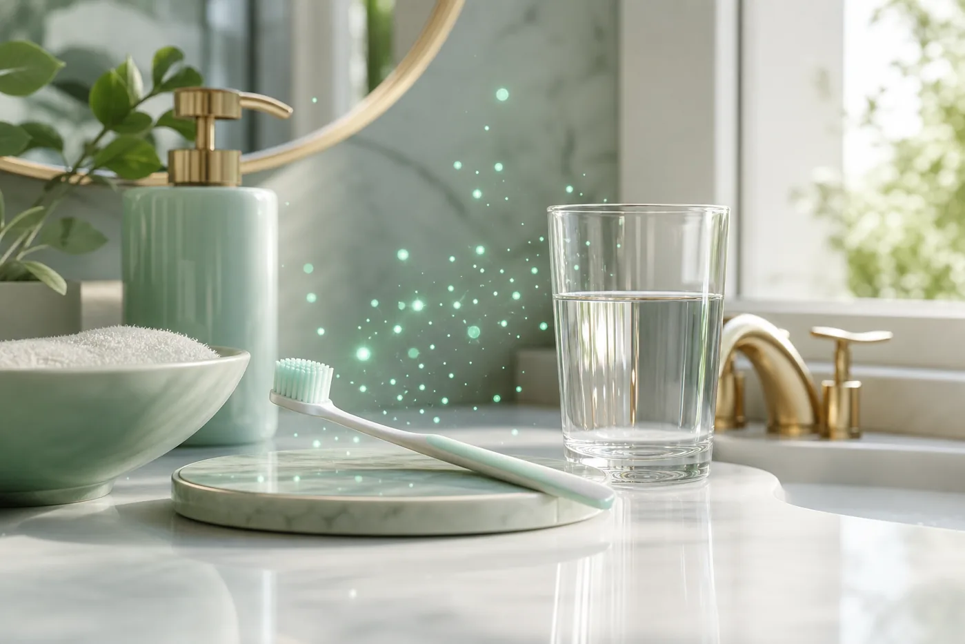Premium oral care routine scene
